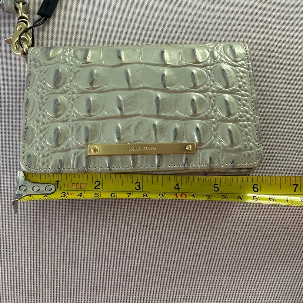 Brahmin Cream Croc-Embossed Wristlet - Picture 10 of 12